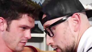 CentralFisting.com - Gay with glasses endures a fisting and gape session from his hun