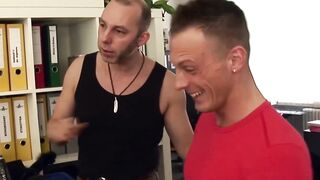 Short haired MILF eats cock