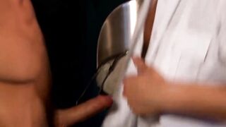 Uniformed gay jocks Brody Wilder and Bradley Rose anal fuck