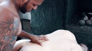 MaleNoir.com - Four ebony studs fuck their hairy lovers hard in wild interracial orgy