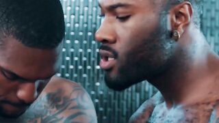 MaleNoir.com - Four ebony studs fuck their hairy lovers hard in wild interracial orgy