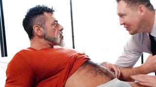 ADULT TIME - Muscular Stepdad Lawson James & Colleague Pierce Paris Fucked Stepson Together! three-WAY!