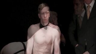 Smooth stud Jesse Stone groaned as his ass gets deeply banged by suited Legrand Wolf