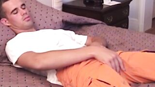 BobAuntie.com - Good looking amateur dude strokes his hairy dick solo vigorously