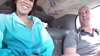 Pretty amateur London Tisdale pickedup for car sex