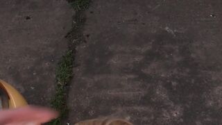 Sensual blondie giving bj to mechanic