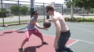 Horny jocks butt banging after some one on one basketball