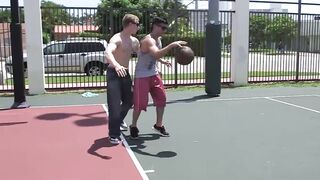 Horny jocks butt banging after some one on one basketball