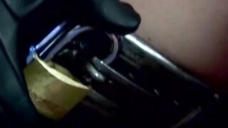 MuscleJockBound.com - Submissive man futilely struggles while in heavy chains, domina