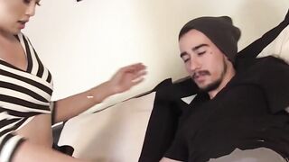 TranssexualVenus.com - Inked gay's first time passionately plowed by Asian trans