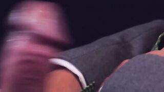 Naughty employees bareback fucking during movie night