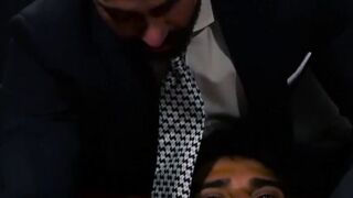 Businessman hunk gets his tight butt pounded hard by BF