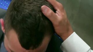 Bearded colleagues kiss and anal fuck at the office