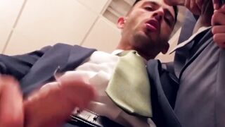 Handsome Latino boss fucks his handsome classy coworker