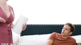 ADULT TIME - Big Tit Stepmom Dee Williams CAUGHT WATCHING PORN Tries GAPING ANAL With Long Penis Stepson