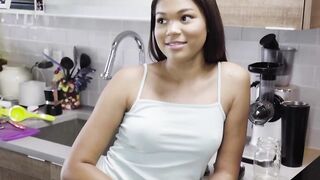 Cute ebony teen Michelle Anderson pussy stretched doggystyle
