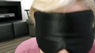 Juicy natural tits babe Skye Blue wears blindfold during sex