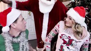 Christmas time for stepfamily ends up in hot wild foursome
