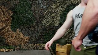 Handsome army Alex James decided to start plowing his comrade after blowjob