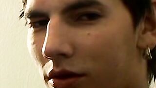 Hung Antony puffs his cigarette while stroking his big dick