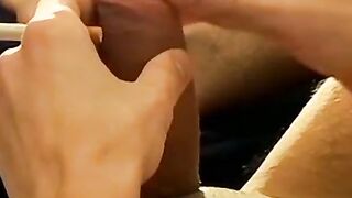 Hung Antony puffs his cigarette while stroking his big dick