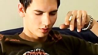 Hung Antony puffs his cigarette while stroking his big dick