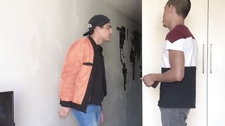 Horny dudes Giorgio Angelo and Felix Harris unite their thick cocks in the hotel