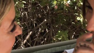 Dykes Alana Luv and Rilynn Rae fingering and licking pussy