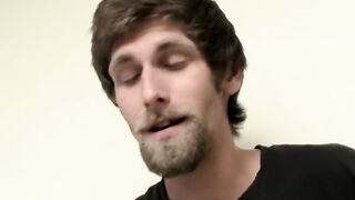 American twink with beard Apollo Delion wanking it hard