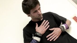 American twink with beard Apollo Delion wanking it hard