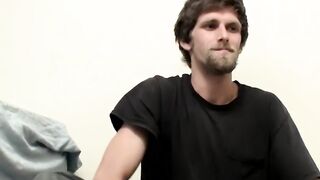 American twink with beard Apollo Delion wanking it hard