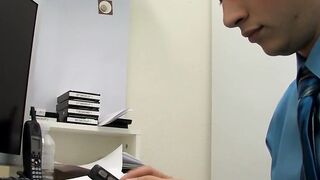 Ryan slides his long hard cock into his hot coworker Wesley