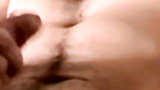 Young athletic amateur strokes his big dick and unloads jizz