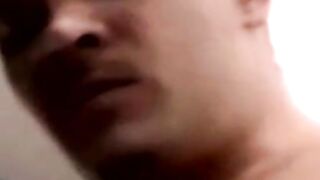 Young athletic amateur strokes his big dick and unloads jizz