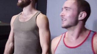 Big dick hunks barebacking and hammering in car garage