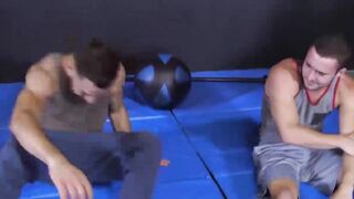Big dick hunks barebacking and hammering in car garage