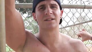 Muscular jock ass pounded in the showers by a buff handsome
