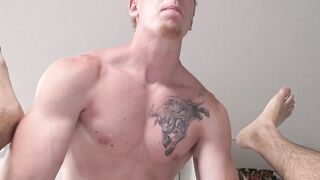 Muscular homo rides rough cowgirl style after basketball