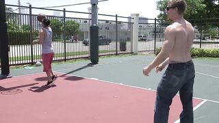 Muscular homo rides rough cowgirl style after basketball