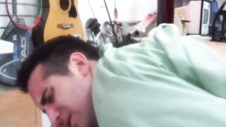 Kinky voyeur watching a hardcore anal drilling in pawnshop