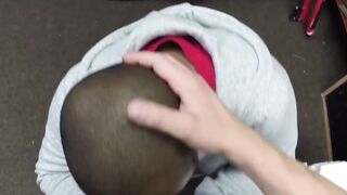 Black dude hardcore ass fucked in spitroast 3way in pawnshop