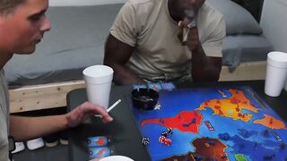 Three soldiers take some time off and ass bang together