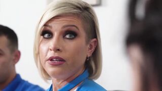 MILFs Crystal Rush and Kyla Keys seduce their stepsons after finding their sex toys