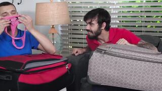 MILFs Crystal Rush and Kyla Keys seduce their stepsons after finding their sex toys