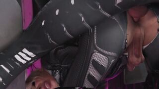 Big tits TS astronaut Brittney analed by partner