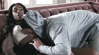 Ashley Aleigh deepthroats ex-boyfriend's big dick