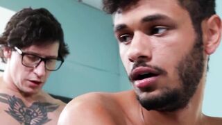 Jock Jordan Pax seduces doctor Dalton Riley during his baseline exam and gets his dic