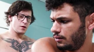 Jock Jordan Pax seduces doctor Dalton Riley during his baseline exam and gets his dic