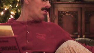 Mustached stepuncle Mitch Cox burst his milky cum in my smooth ass