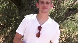 Young stud Oliver Dean shows us that outdoor cock stroking is fun too